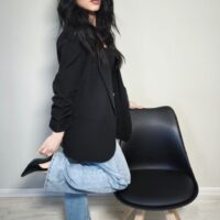 Blazer manica arricciata