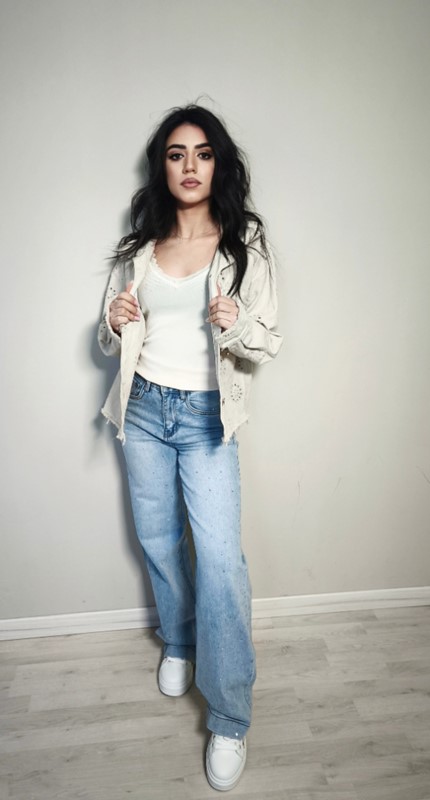 Giacca ricamo traforato