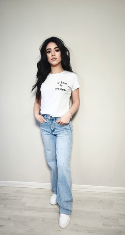 Jeans palazzo glitter