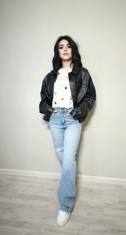 Giacca ecopelle tasche