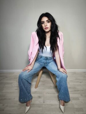 Blazer manica arricciata