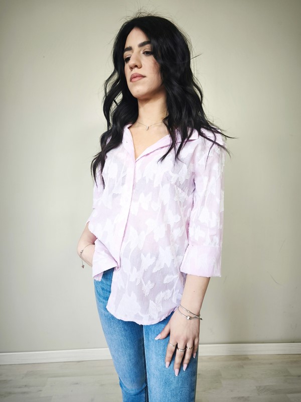 E4DA72D708B283A9D59C1A09DD0745FE_ Camicia con foglie in rilievo