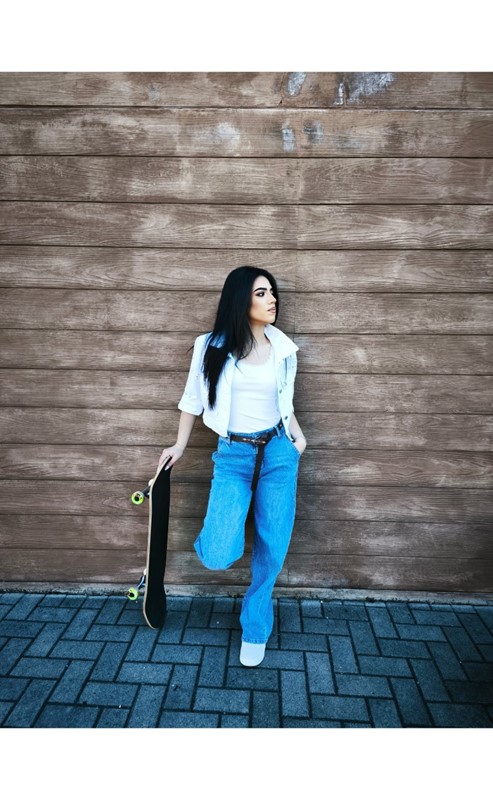 Giacca crop traforata