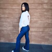 Pantalone flare in jeans