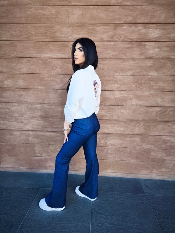 Pantalone flare in jeans