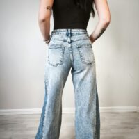 Jeans palazzo motivo lato