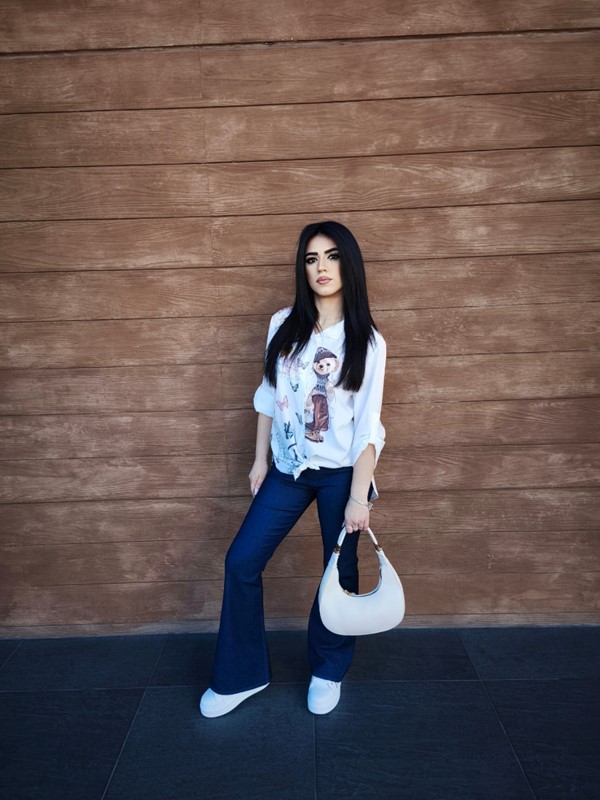 Pantalone flare in jeans