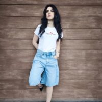 Bermuda jeans tasche