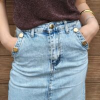 Longuette jeans spacco