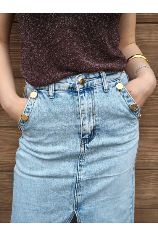 Longuette jeans spacco