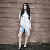 Maglia mm raso pizzo