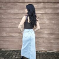 Longuette jeans spacco