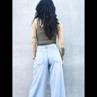 Pantalone wide leg crop