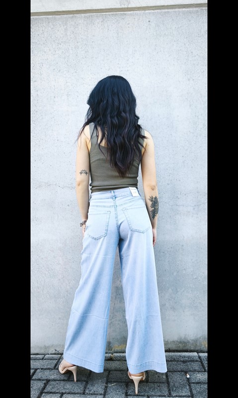 Pantalone wide leg crop