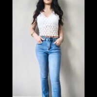 Crop top ricamo