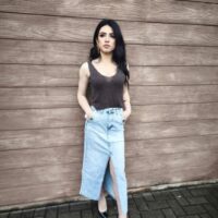 Longuette jeans spacco