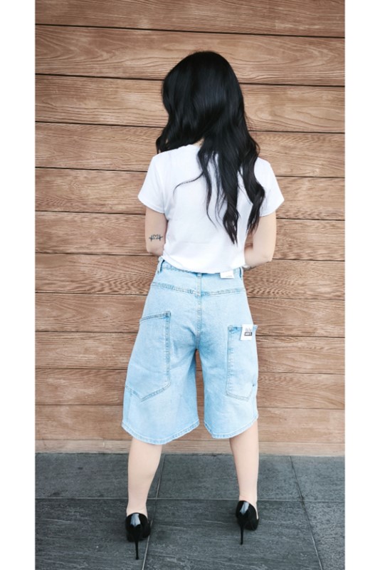 Bermuda jeans tasche