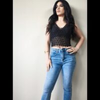 Crop top ricamo