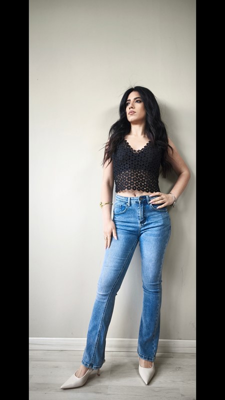 Crop top ricamo