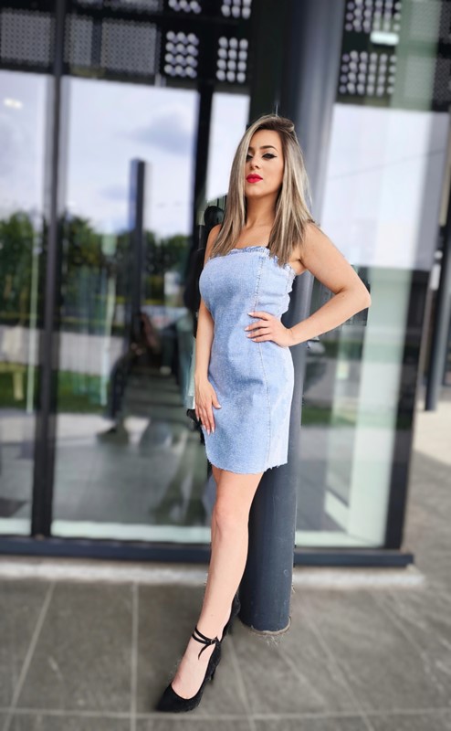 Tubino jeans glitter