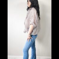 Camicia turn-up righe