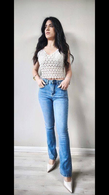 Crop top ricamo
