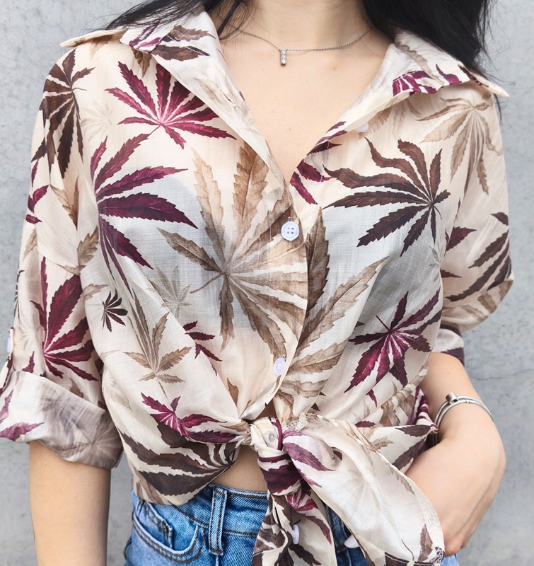 Camicia turn-up fantasia