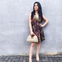 Abito v raso fantasia