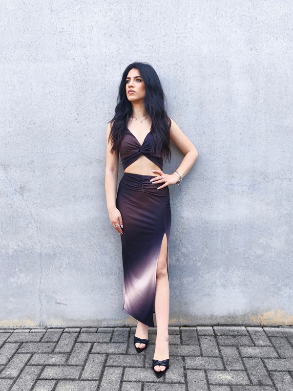 Crop top+ longuette spacco