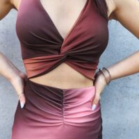 Crop top+ longuette spacco