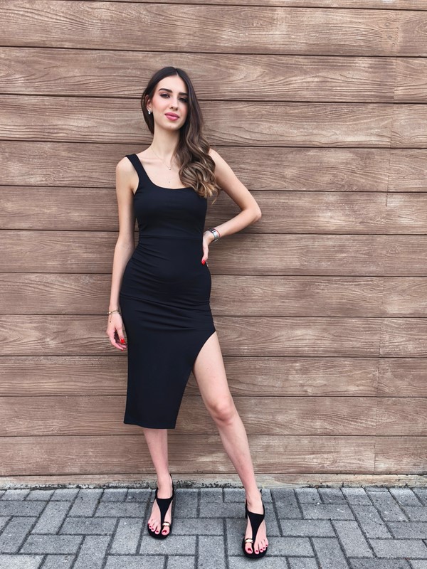 Abito tubino spacco