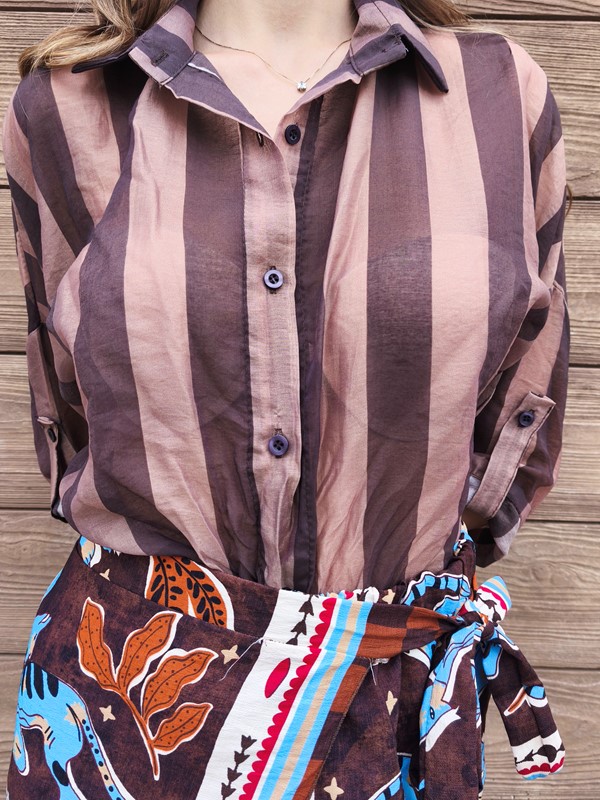 Camicia righe turn-up