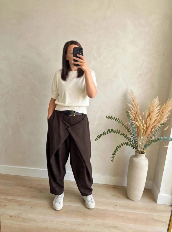 Pantalone portafoglio gessato