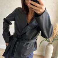 Trench corto ecopelle