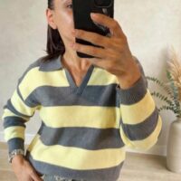 Maglia striped colletto