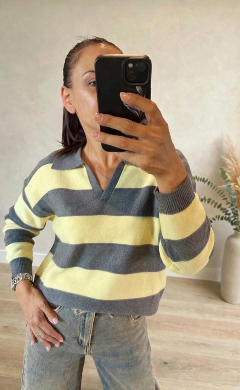 Maglia striped colletto