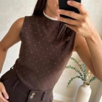 Top merletto glitter