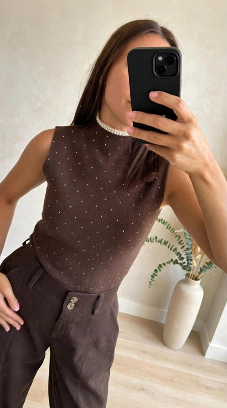 Top merletto glitter