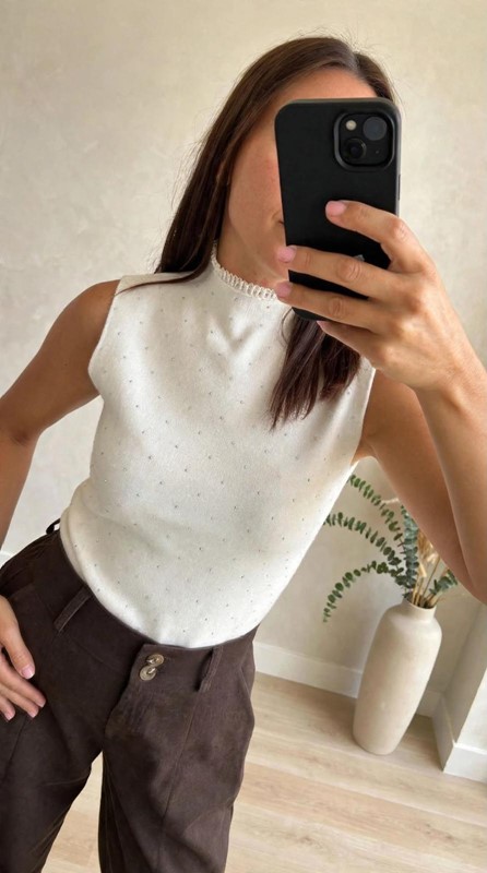 Top merletto glitter