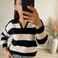 Maglia striped colletto