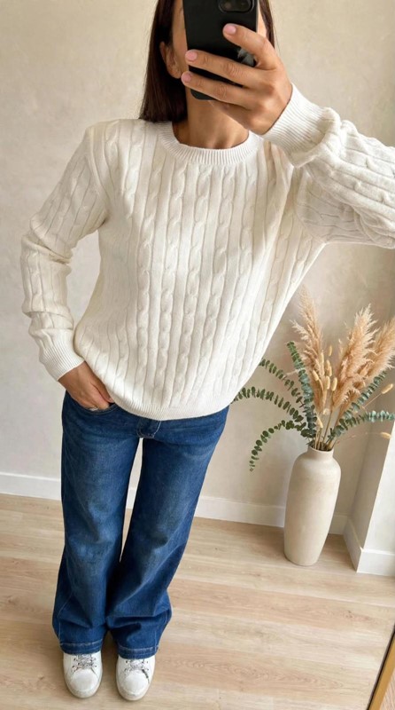 Maglia girocollo aran