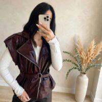 Gilet ecopelle revers