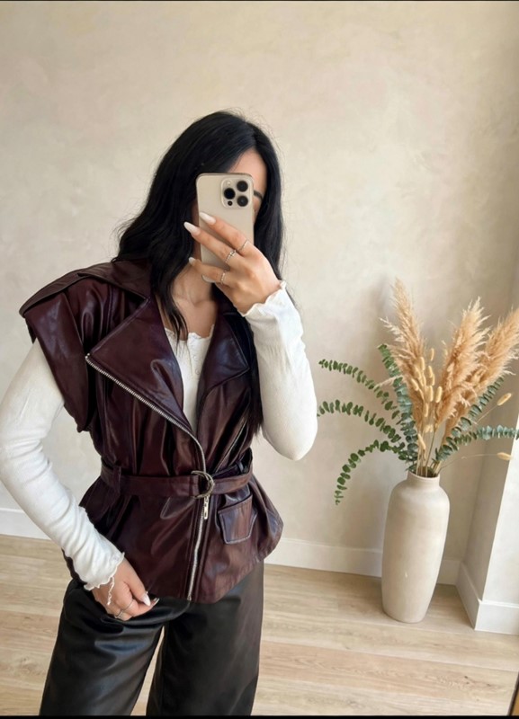 Gilet ecopelle revers
