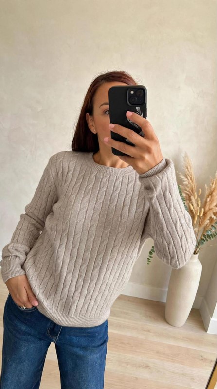 Maglia girocollo aran