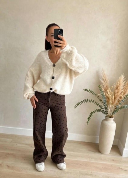 Jeans palazzo pois