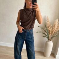 Top lato arricciato