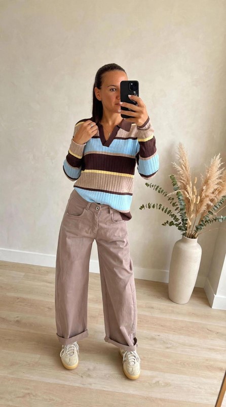 8B8B0BBC3B42E8478FE154280B346D20_ Maglia color block colletto
