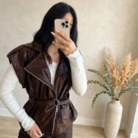 Gilet ecopelle revers