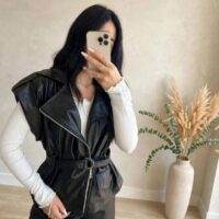 Gilet ecopelle revers