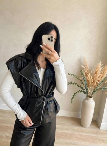 Gilet ecopelle revers